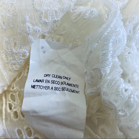 Bebe Silk Eyelet Elastic Waist Cream Coverup Dress - Picture 10 of 10